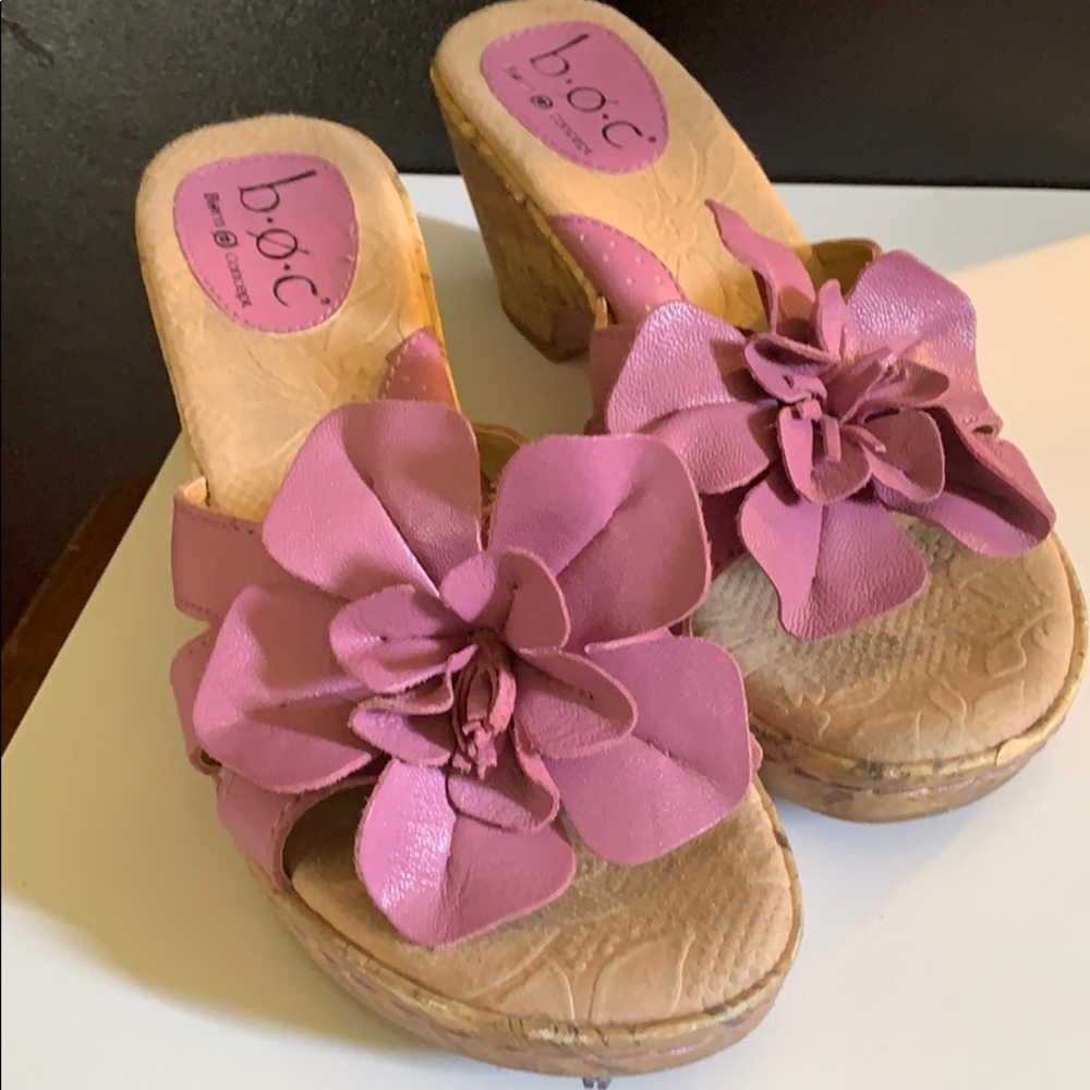 Born Concept leather upper wedges